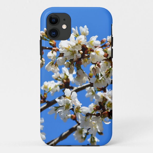 Capa Para iPhone Da Case-Mate Flor floral branco de primavera (Verso)
