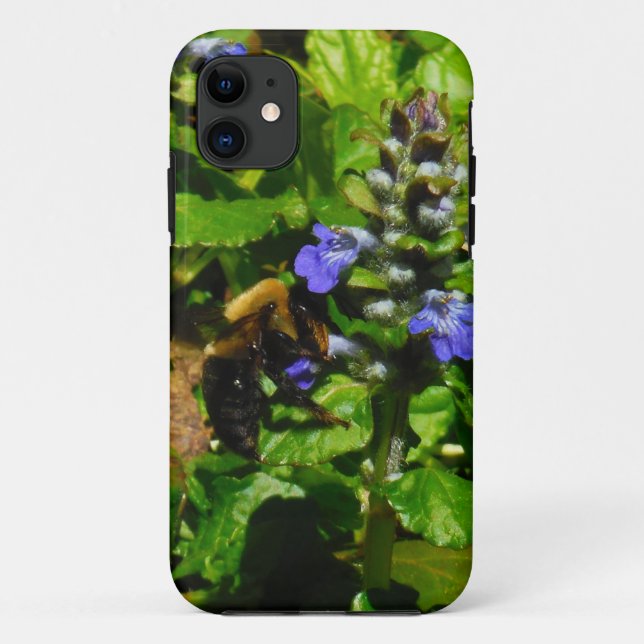 Capa Para iPhone Da Case-Mate Flor Roxo e Abelhas (Verso)