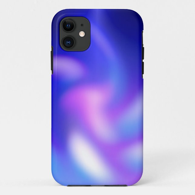 Capa Para iPhone Da Case-Mate Floral de Blur Puro abstrato azul (Verso)