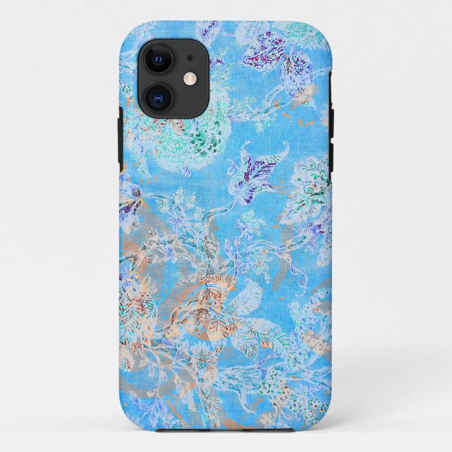 Capa Para iPhone Da Case-Mate Floral pastel azul fofo (Verso)