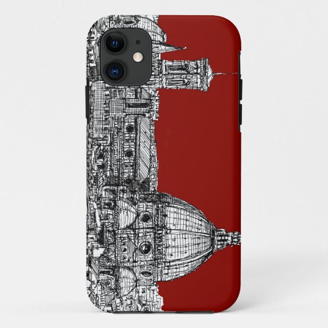 Capa Para iPhone Da Case-Mate Florença Italia no vermelho (Verso)
