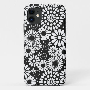 Capa Para iPhone Da Case-Mate Flores brancas retro pretas iPhone 5 Case