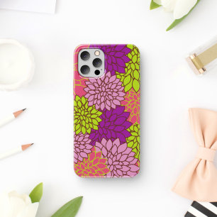 Capa Para iPhone Da Case-Mate Flores Dahlia, Flores Coloridas, Padrão Floral
