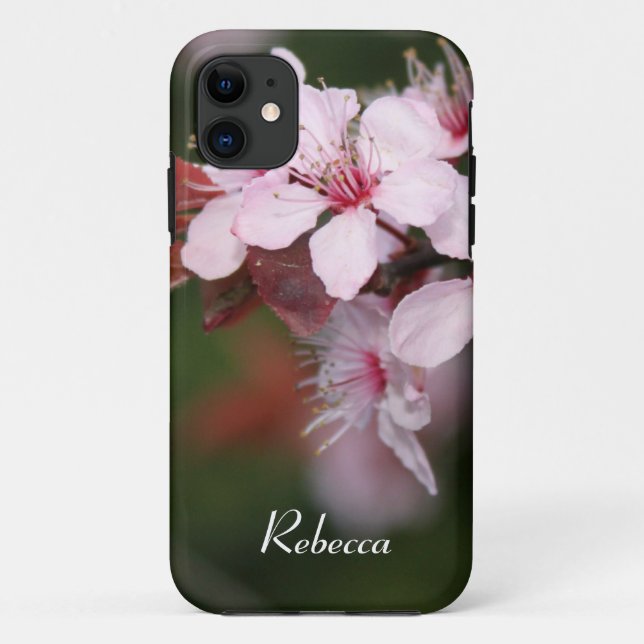 Capa Para iPhone Da Case-Mate flores de ameixa rosa claro da primavera (Verso)