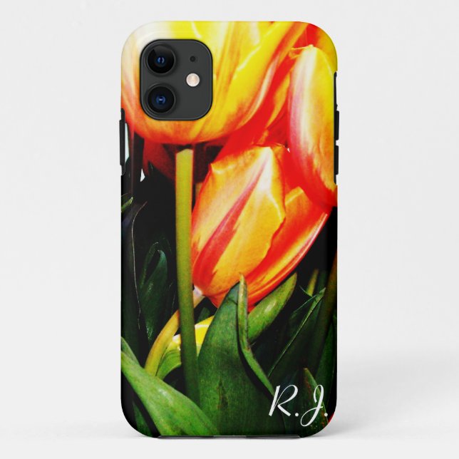 Capa Para iPhone Da Case-Mate flores de tulipa dourada. (Verso)