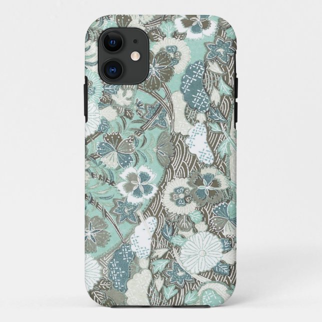 Capa Para iPhone Da Case-Mate Flores Marrons abstrato azuis (Verso)