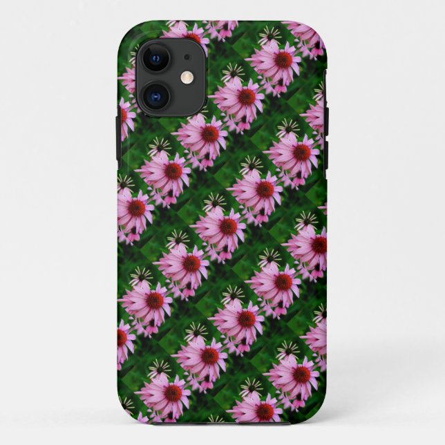Capa Para iPhone Da Case-Mate flores rosa de echinacea na caixa verde (Verso)