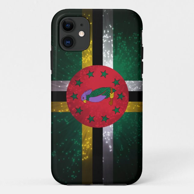 Capa Para iPhone Da Case-Mate Fogo-de-artifício da bandeira de Dominica (Verso)