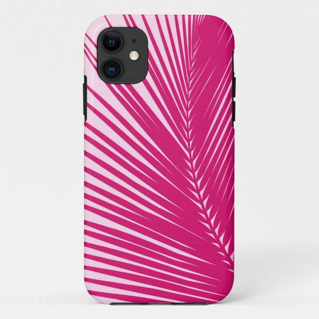 Capa Para iPhone Da Case-Mate Folha de palmeira - rosa magenta (Verso)