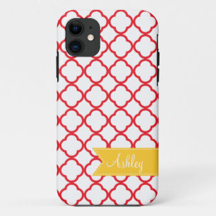 Capa Para iPhone Da Case-Mate Folha vermelha de Quatre com a fita amarela feita
