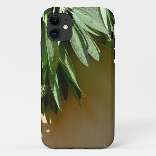 Capa Para iPhone Da Case-Mate Folhas botânicas verdes elegantes Ervas frescas co (Verso)