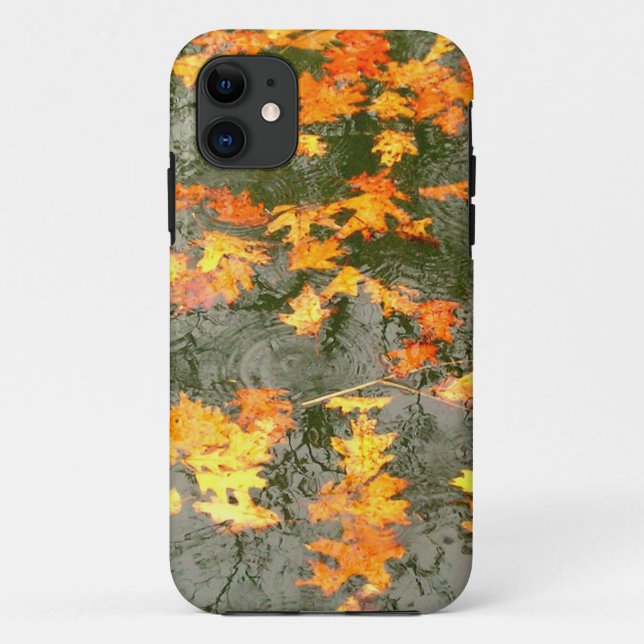 Capa Para iPhone Da Case-Mate folhas caídas na chuva (Verso)