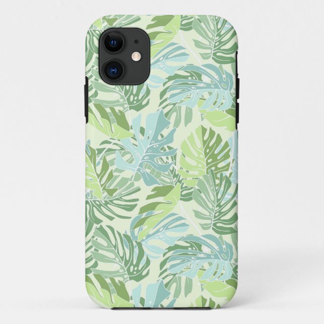 Capa Para iPhone Da Case-Mate Folhas de palmeira tropicais Pastel (Verso)