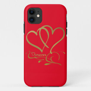 Capa Para iPhone Da Case-Mate Forever Corações Douradas cores de fundo editáveis