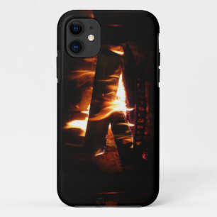Capa Para iPhone Da Case-Mate Fotografia da cena de inverno quente em lareira