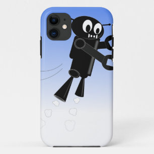 Capa Para iPhone Da Case-Mate Fundo Azul-Céu Azul-Robô Voador Negro