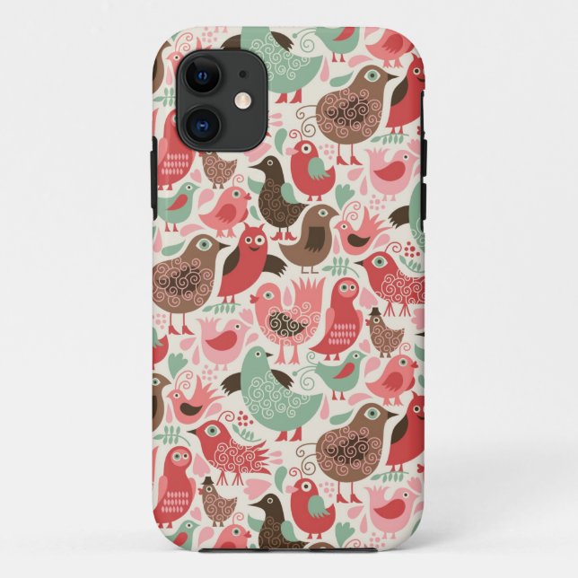 Capa Para iPhone Da Case-Mate fundo com pássaros bonitos (Verso)