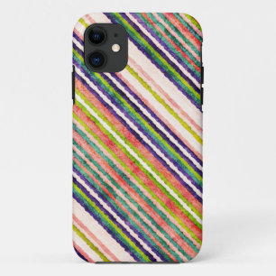 Capa Para iPhone Da Case-Mate Fundo listrado em vinheta (púrpura, rosa, vermelha