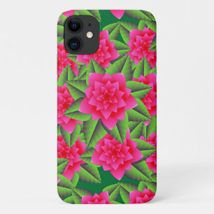 Capa Para iPhone Da Case-Mate Fuschia Pink Camellias e Folhas Verdes