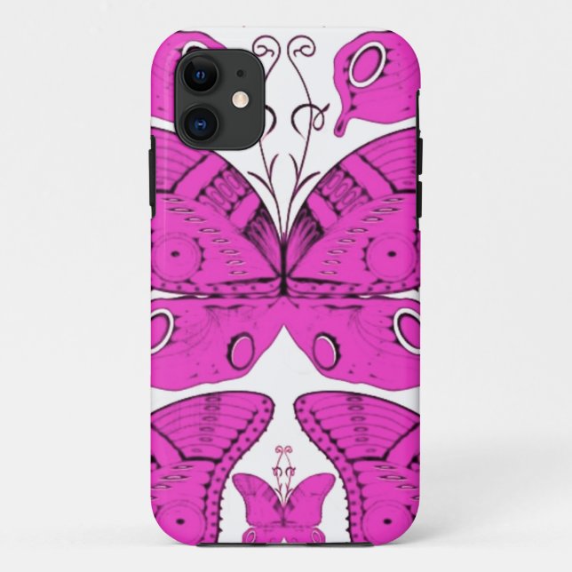 Capa Para iPhone Da Case-Mate Fushia Butterflies (Verso)