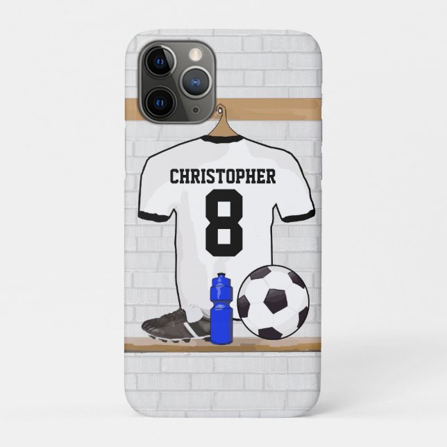 Capa Para iPhone Da Case-Mate Futebol Negro Personalizado Jersey (Verso)