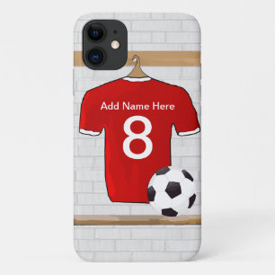 Capa Para iPhone Da Case-Mate Futebol Red e White Personalizado Jersey