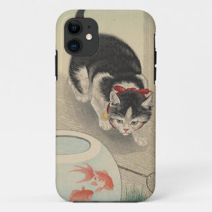 Capa Para iPhone Da Case-Mate Gato e bacia de peixe dourado por Ohara Koson