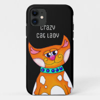 Gato Louco de Gato de Cartoon Cat iPhone 5S Case