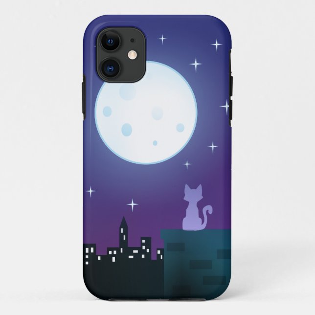 Capa Para iPhone Da Case-Mate Gato sob a luz da lua (Verso)