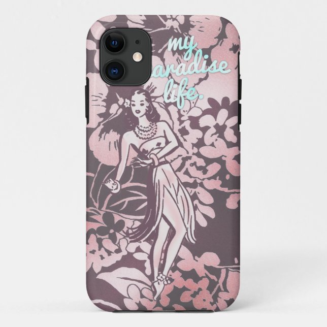Capa Para iPhone Da Case-Mate GC Pink & Aqua My Paradise Life Hawaiian Hula (Verso)