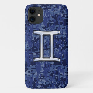 Capa Para iPhone Da Case-Mate Gemini assine a camuflagem digital azul do Marinho