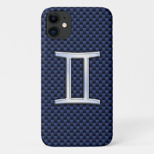 Capa Para iPhone Da Case-Mate Gemini Zodiac Símbolo Marinho Estilo de Fibra Azul