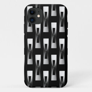 Capa Para iPhone Da Case-Mate Geométrico metálico do art deco - prata e preto