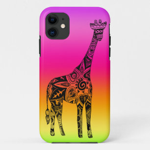 Capa Para iPhone Da Case-Mate Girafa de néon cor-de-rosa & verde