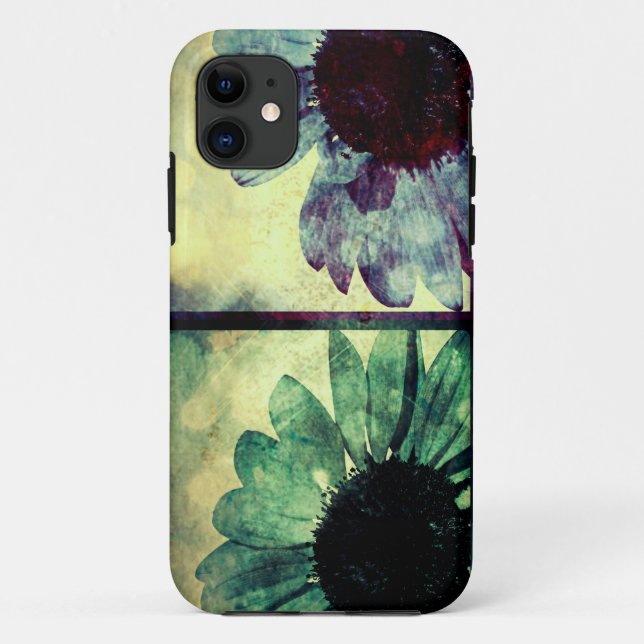 Capa Para iPhone Da Case-Mate Girassóis Verdes E Azuis Arte iPhone 5 Case (Verso)