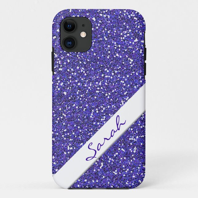 Capa Para iPhone Da Case-Mate Glitter Roxo Pessoal (Verso)
