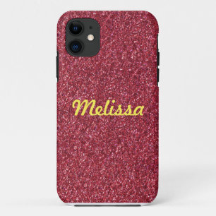 Capa Para iPhone Da Case-Mate Glitter vermelho com seu nome