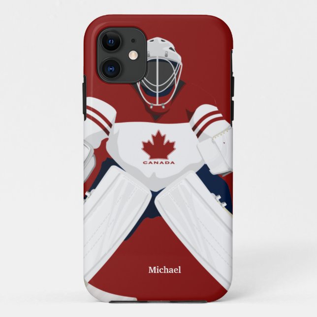 Capa Para iPhone Da Case-Mate Goalie do hóquei da equipe de Canadá (Verso)