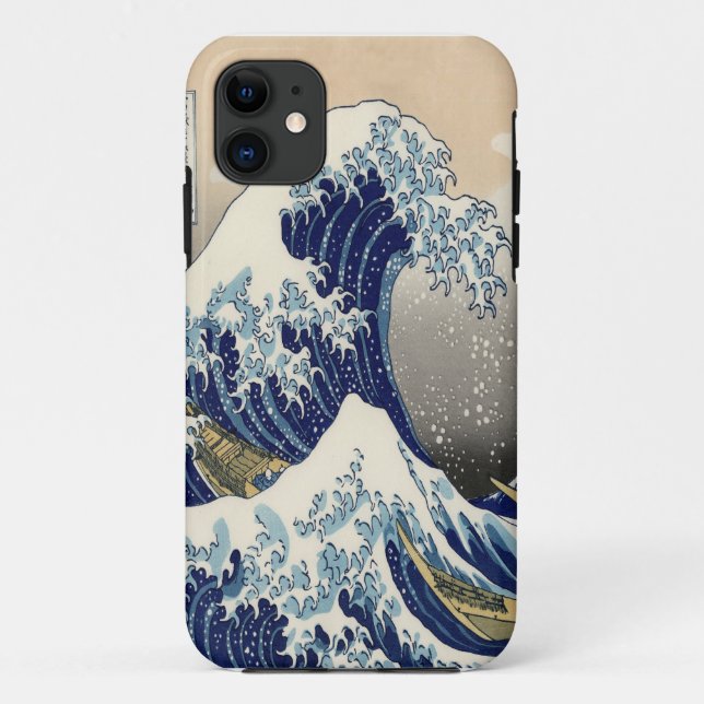 Capa Para iPhone Da Case-Mate Grande 葛飾北斎 "神奈川沖浪裏" das belas artes da onda (Verso)
