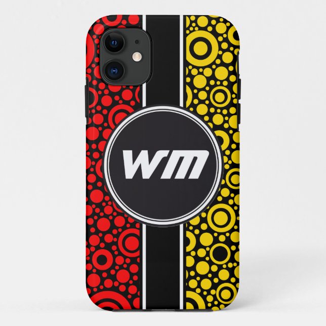 Capa Para iPhone Da Case-Mate Grelha de pontos e círculos pretos + seu backgr. & (Verso)