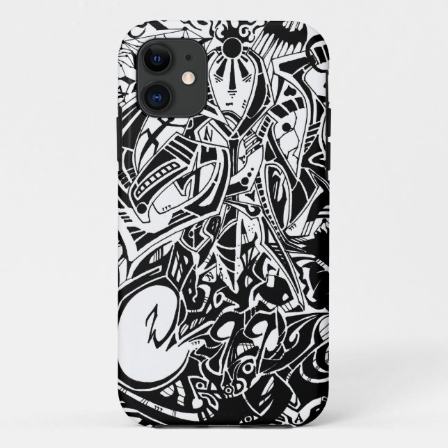 Capa Para iPhone Da Case-Mate GRYM - Arte Abstrato branca e preta (Verso)
