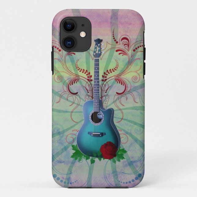Capa Para iPhone Da Case-Mate Guitarra floral (Verso)