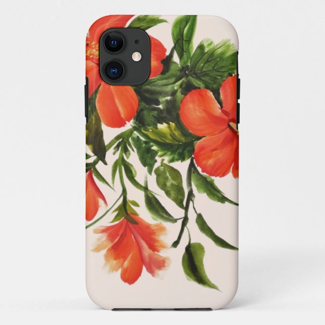 Capa Para iPhone Da Case-Mate Hibiscus Vermelho (Verso)