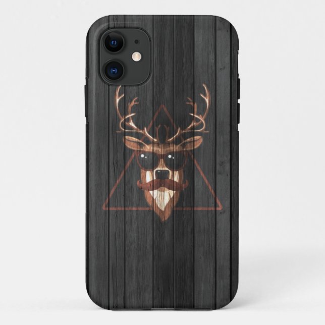 Capa Para iPhone Da Case-Mate Hipster Mustache Deer - Edição Escura (Verso)