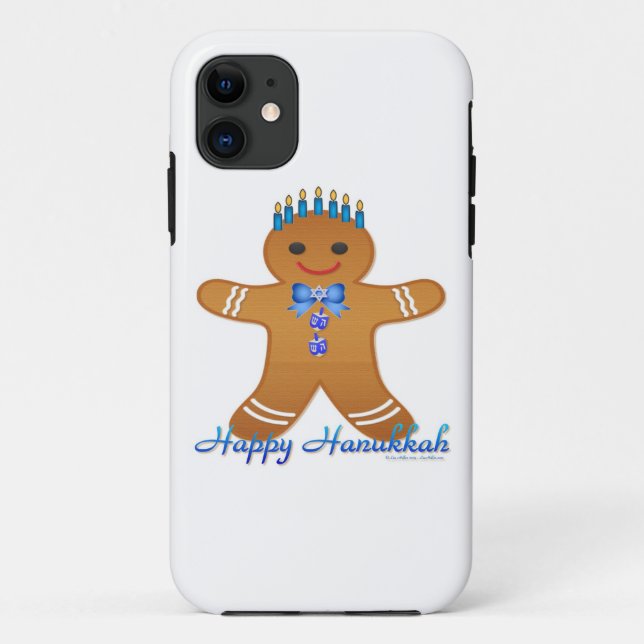 Capa Para iPhone Da Case-Mate Homem de gengibre da Menorá de Hanukkah feliz (Verso)