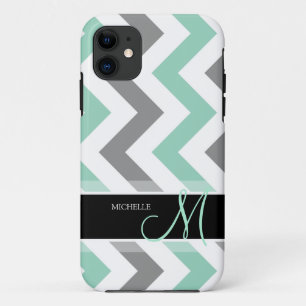 Capa Para iPhone Da Case-Mate Hortelã e cinzas legal personalizadas Chevron