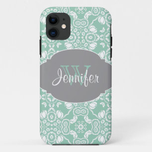Capa Para iPhone Da Case-Mate Hortelã & iPhone na moda cinzento 5 do monograma