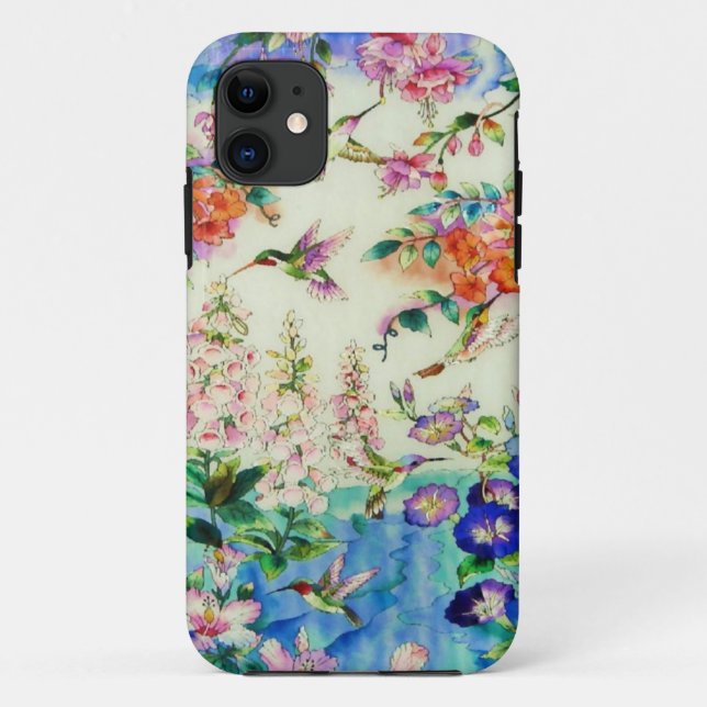 Capa Para iPhone Da Case-Mate Hummingbird e Flores Case-Mate    iPhonecase (Verso)