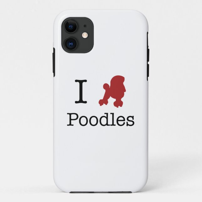 Capa Para iPhone Da Case-Mate I Heart Poodles (Verso)