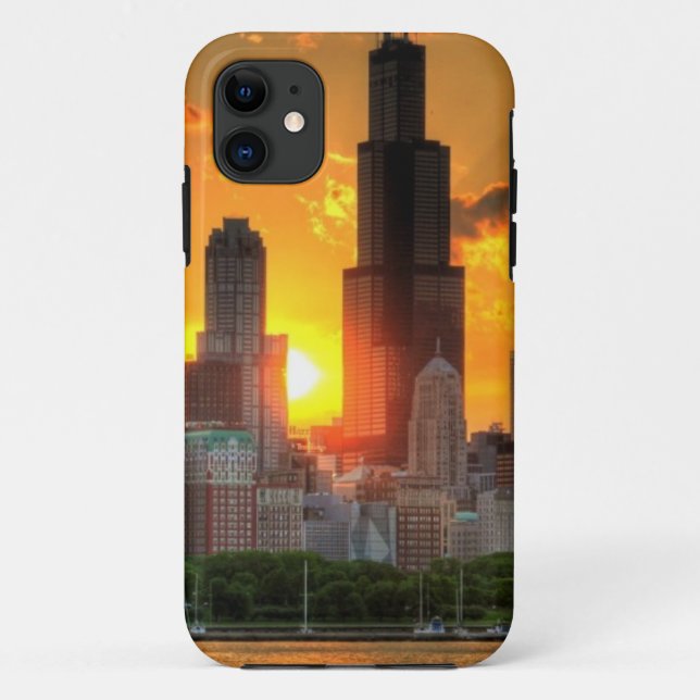 Capa Para iPhone Da Case-Mate Ideia da skyline de Chicago de Adler (Verso)